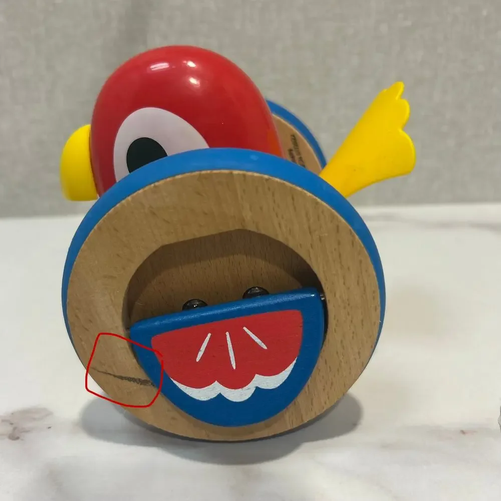 Hape Baby Bird Pull-Along Wooden Toy Wobbling & Flapping Pull Toddler Bright